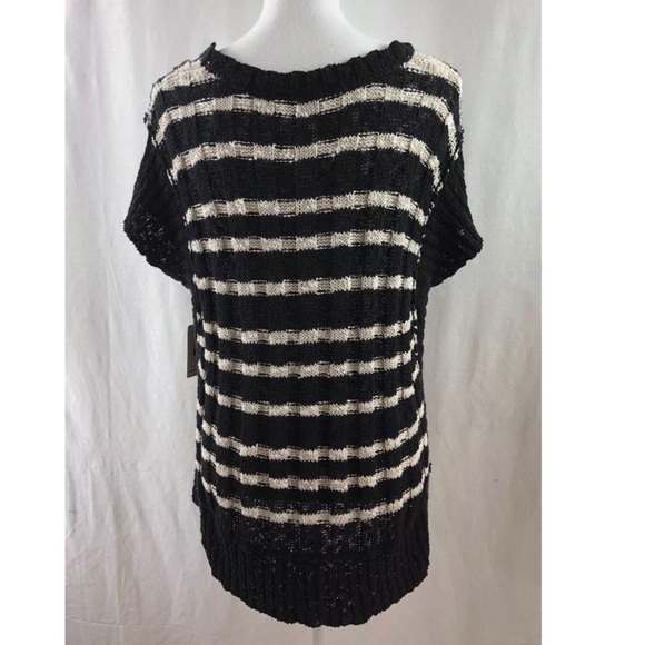 Free People Knit Top Stripe Rib Sweater Tee - Picture 4 of 8